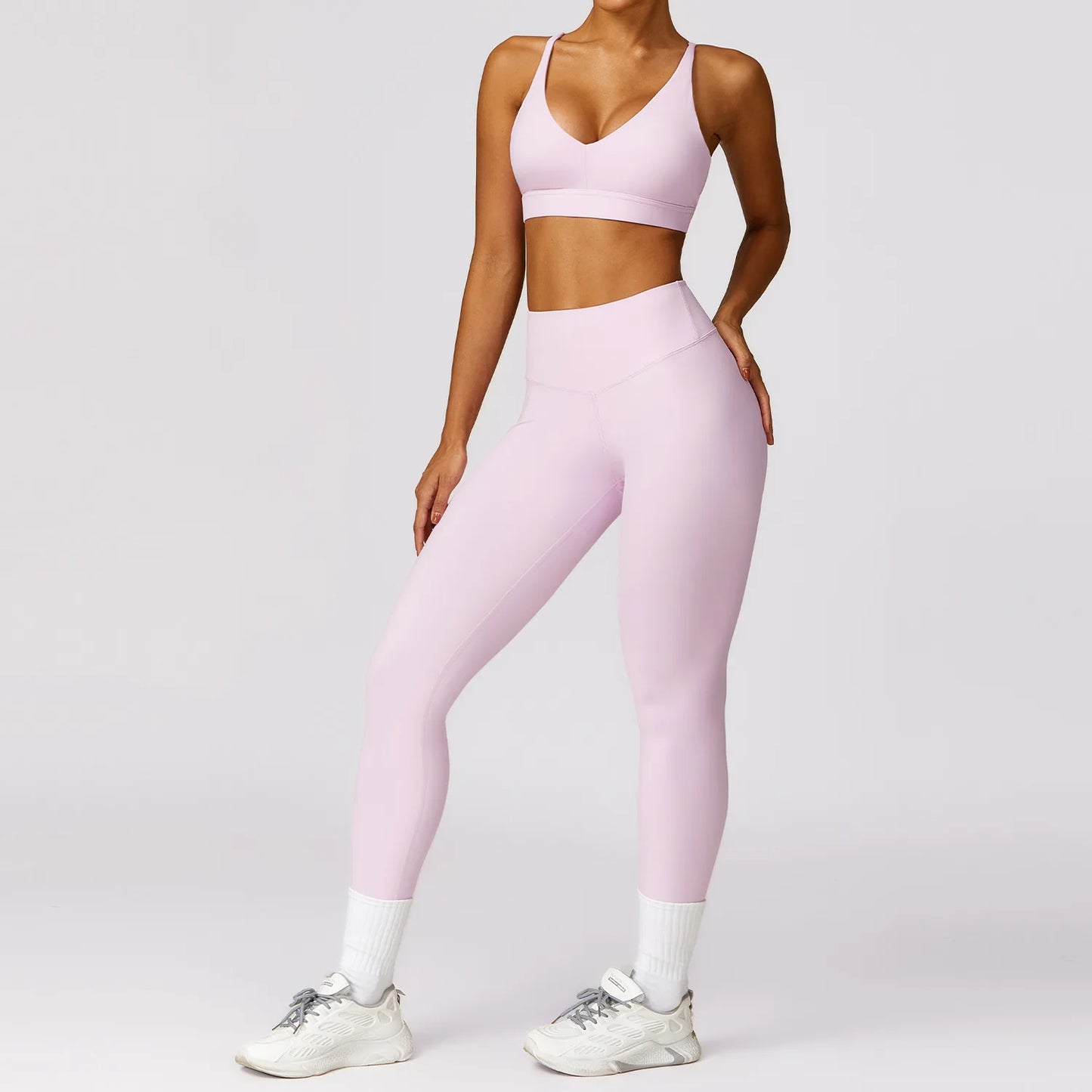 Women's 2 Piece Yoga Set, Crop Top and High Waist Leggings