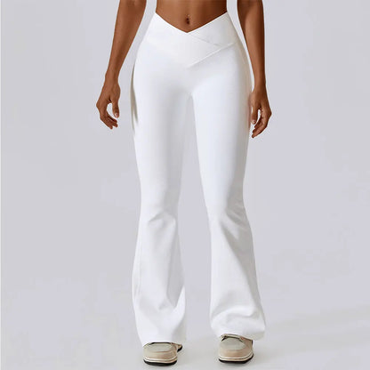 Flared Leggings for Women, High Waist and Wide Legs