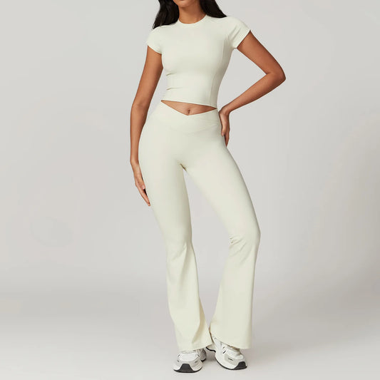 2 Piece Yoga Set - Women's Sportswear with Crop Top and Leggings