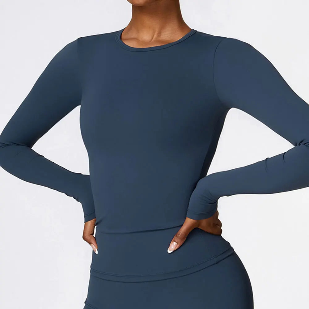 Women's Yoga T-shirt - Longsleeve Sports Top with Quick Dry Effect