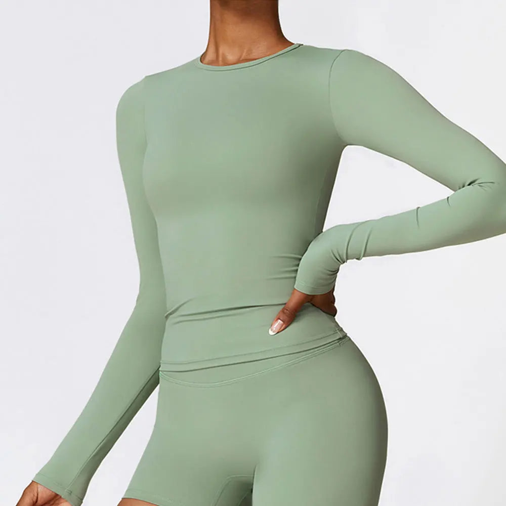 Women's Yoga T-shirt - Longsleeve Sports Top with Quick Dry Effect