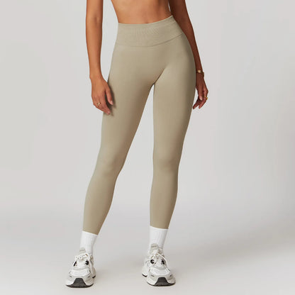 Ribbed Fitness Leggings - Women's High Waist Yoga &amp; Sports Tights