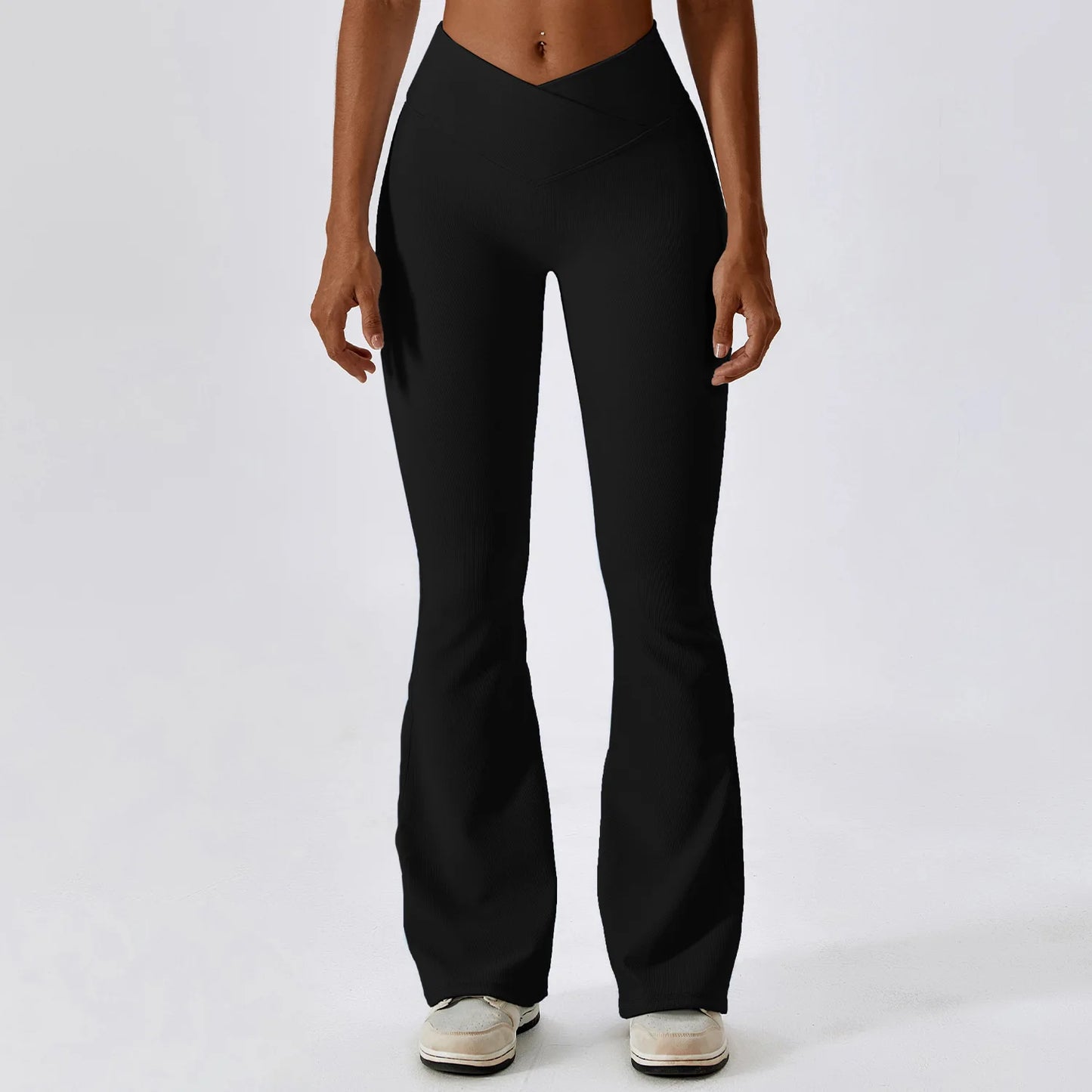 Flared Leggings for Women, High Waist and Wide Legs