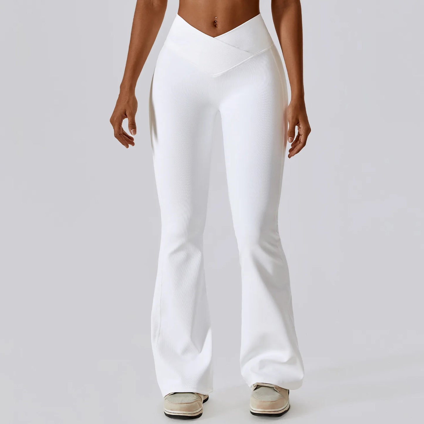 Flared Leggings for Women, High Waist and Wide Legs