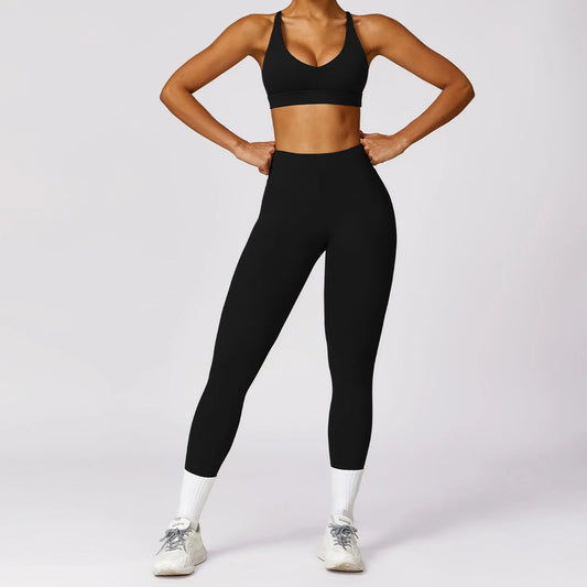 Women's 2 Piece Yoga Set, Crop Top and High Waist Leggings