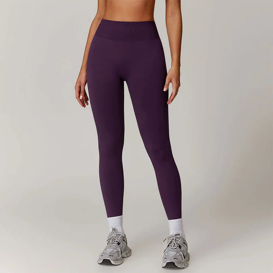 Ribbed Fitness Leggings - Women's High Waist Yoga &amp; Sports Tights