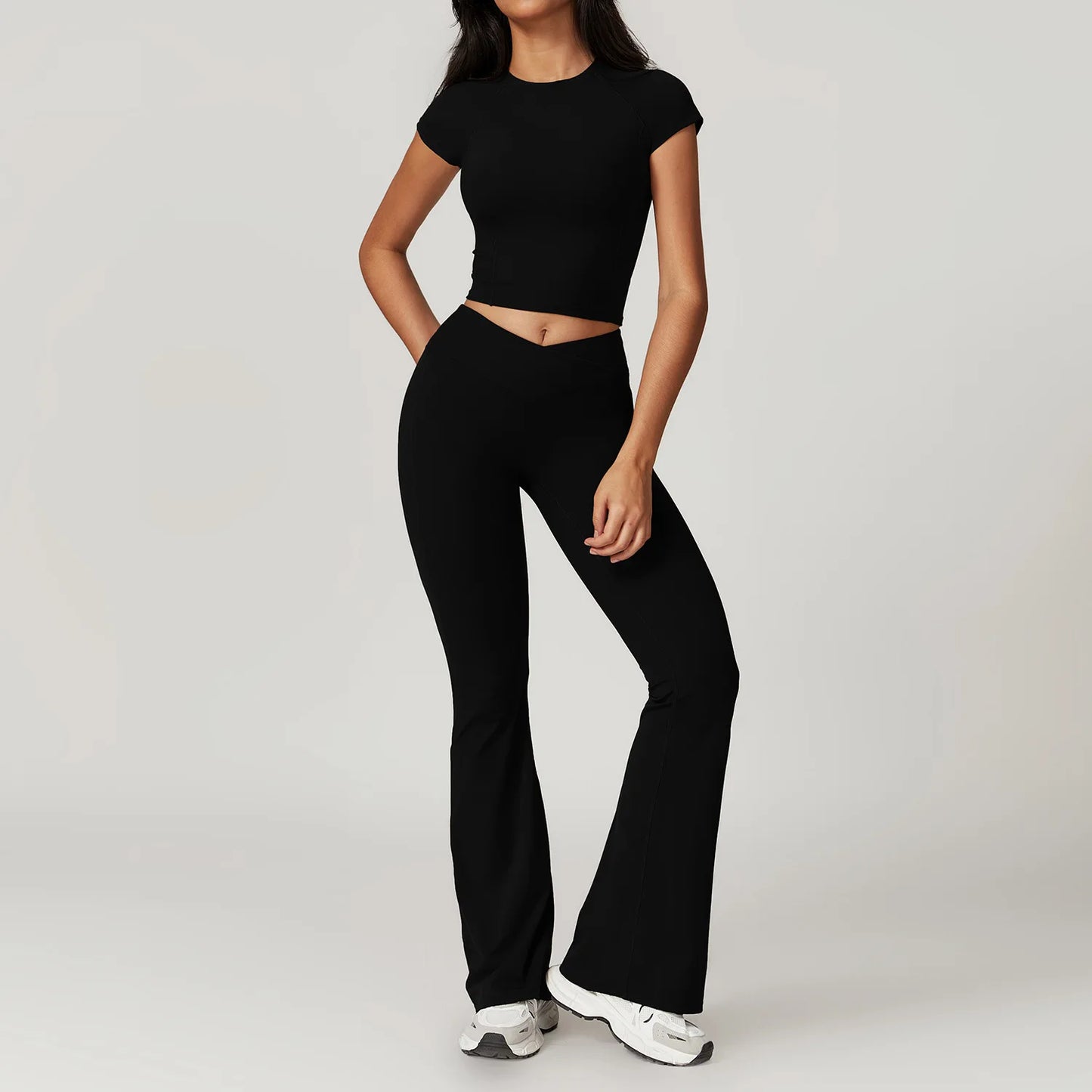 2-delige Yoga Set - Dames Sportkleding met Crop Top en Legging